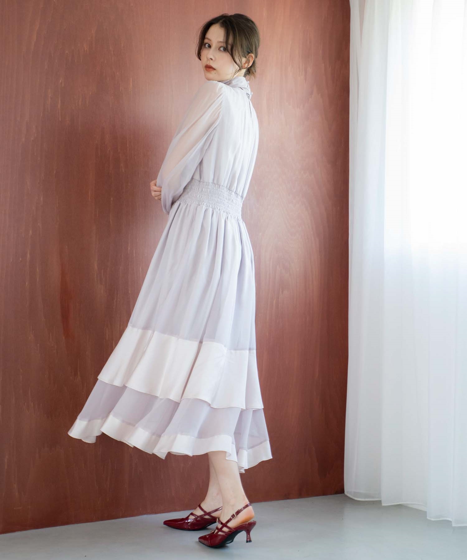 シアーサテンコンビワンピース | ロングワンピース | NOELA OFFICIAL