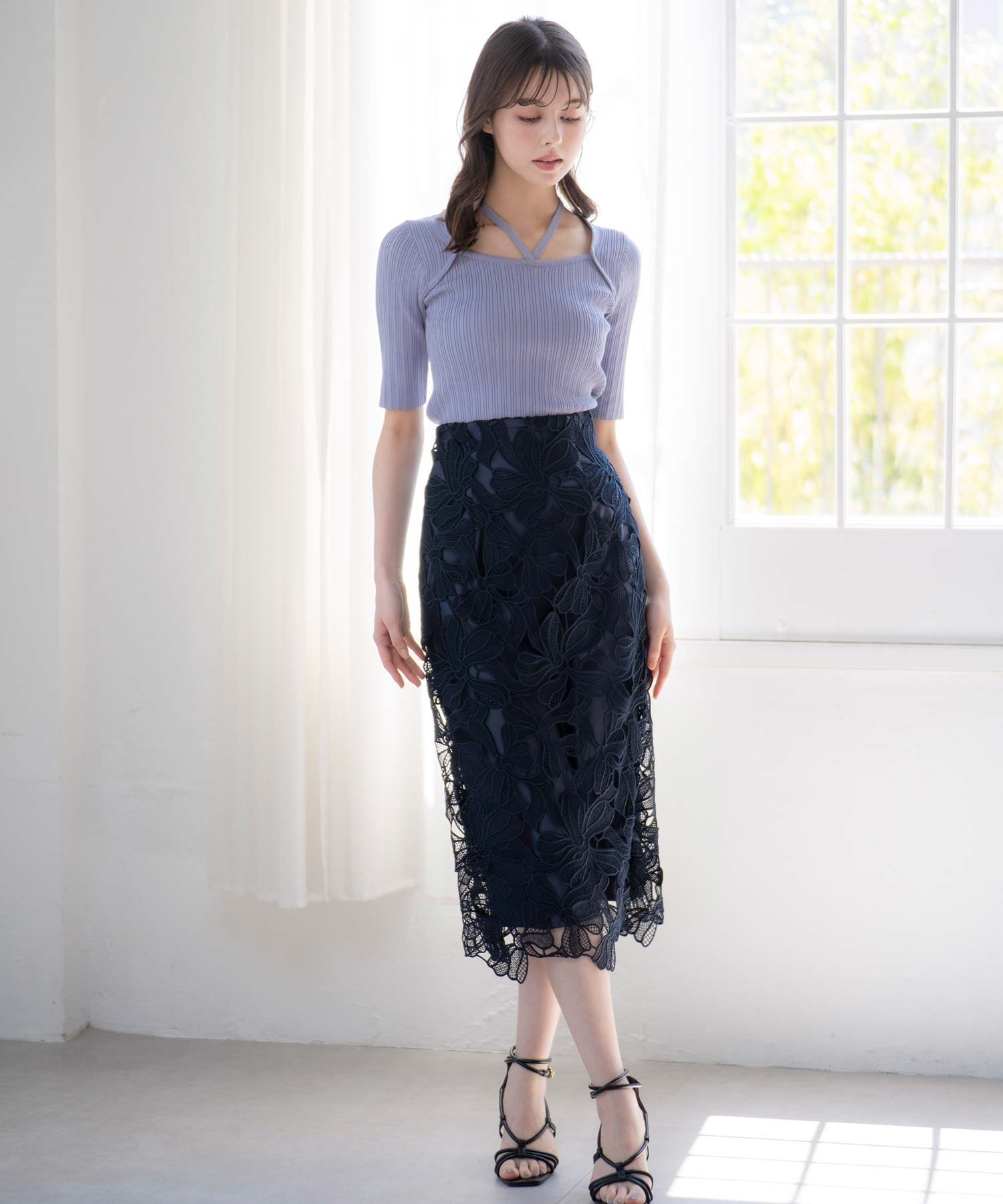 リボンレースナロースカート | タイトスカート | NOELA OFFICIAL WEB STORE
