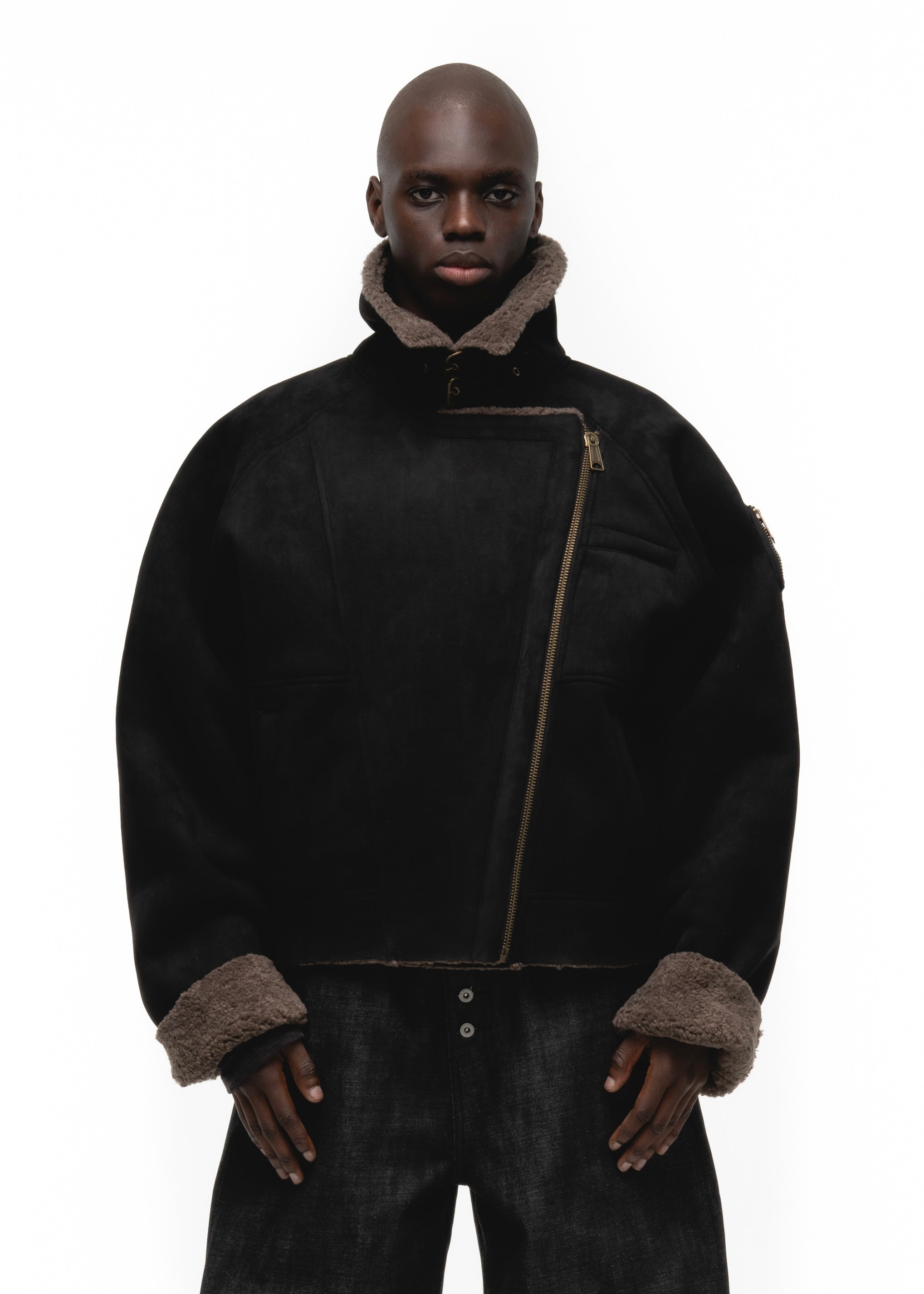 HEAVY FLIGHT SHEARLING JACKET BROWN/BLACK – NO/FAITH STUDIOS