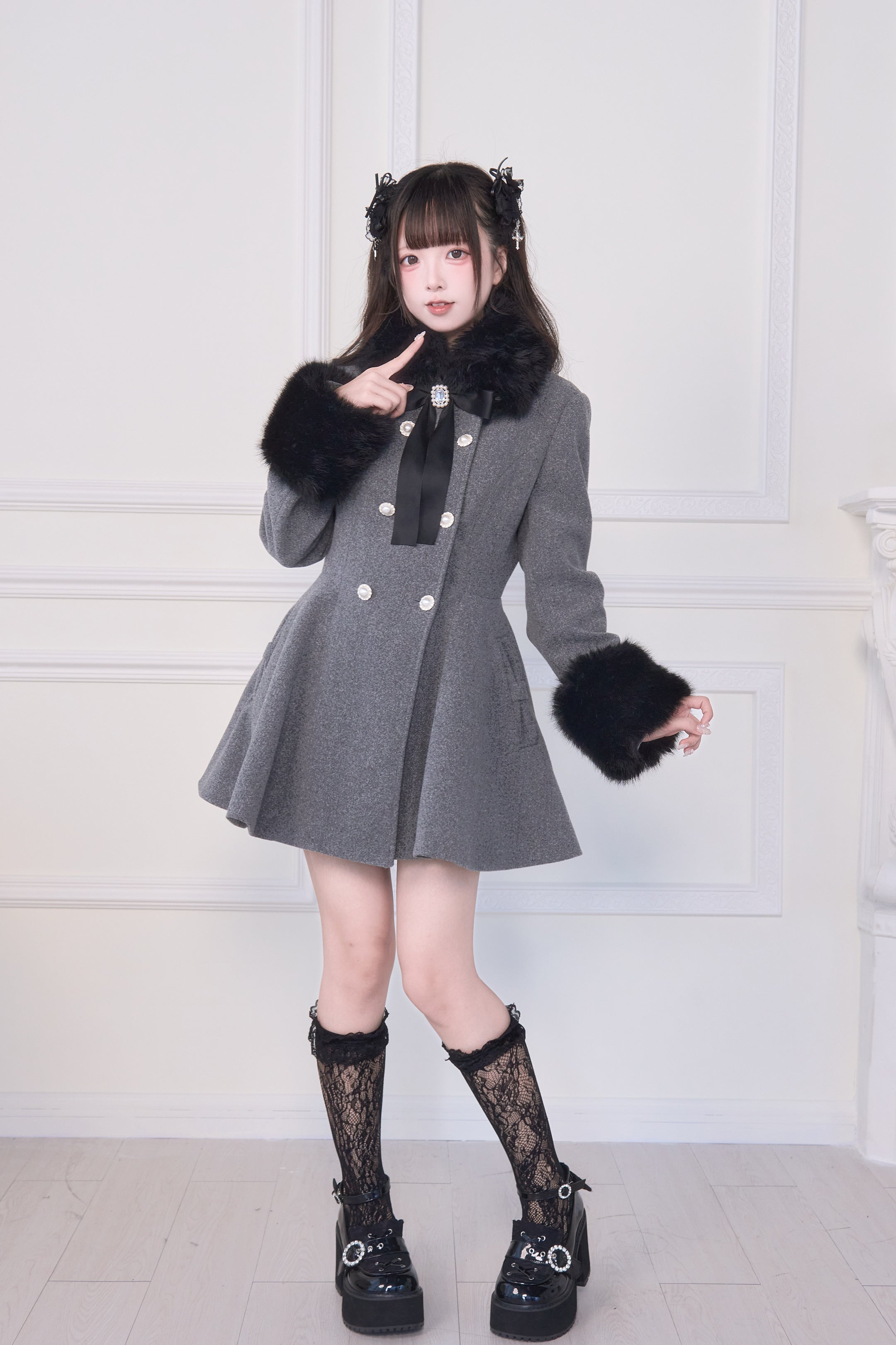 ファーフレアパールダブルコート – NoGenki