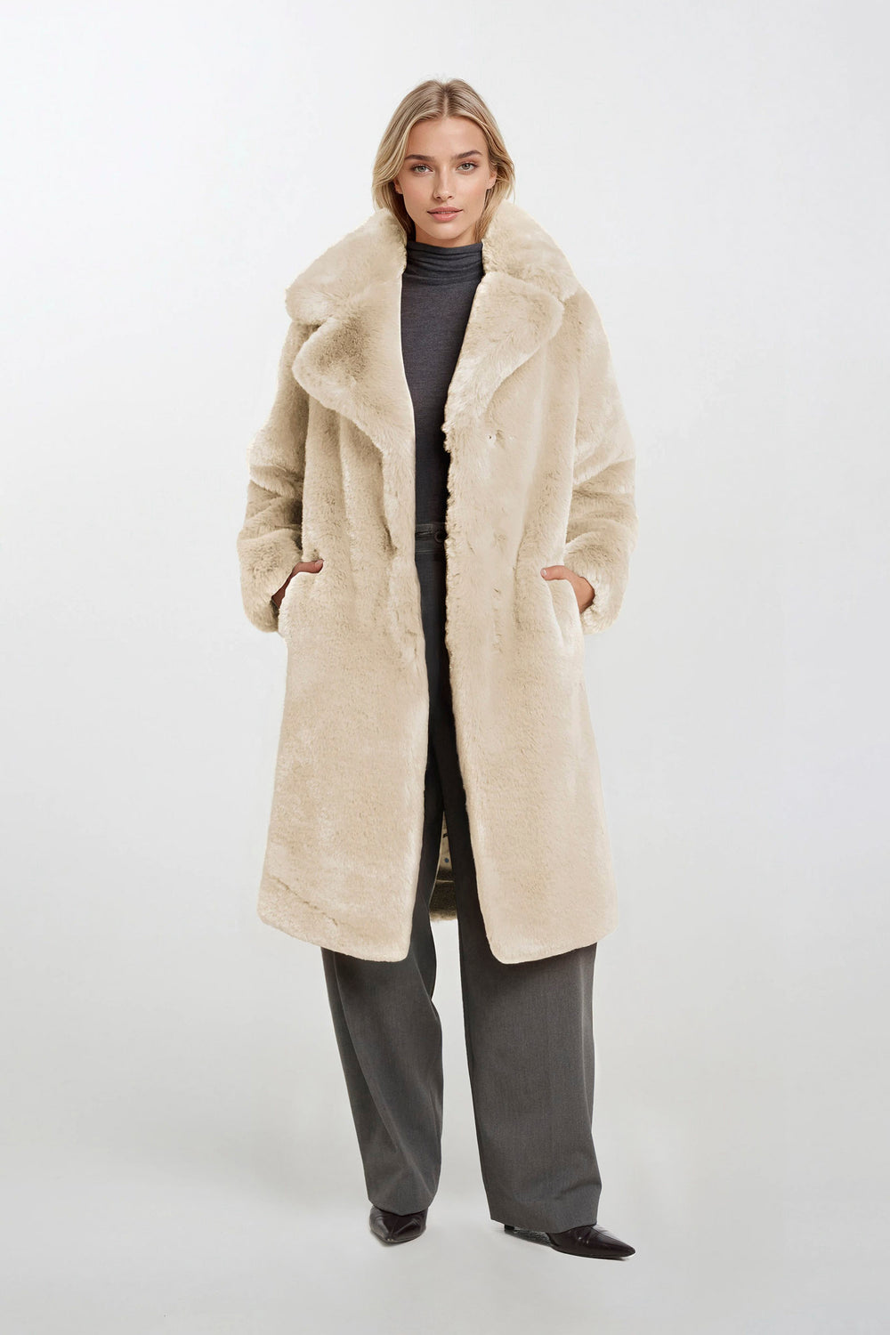 Savannah Long Length Vegan Fur Coat | Noize