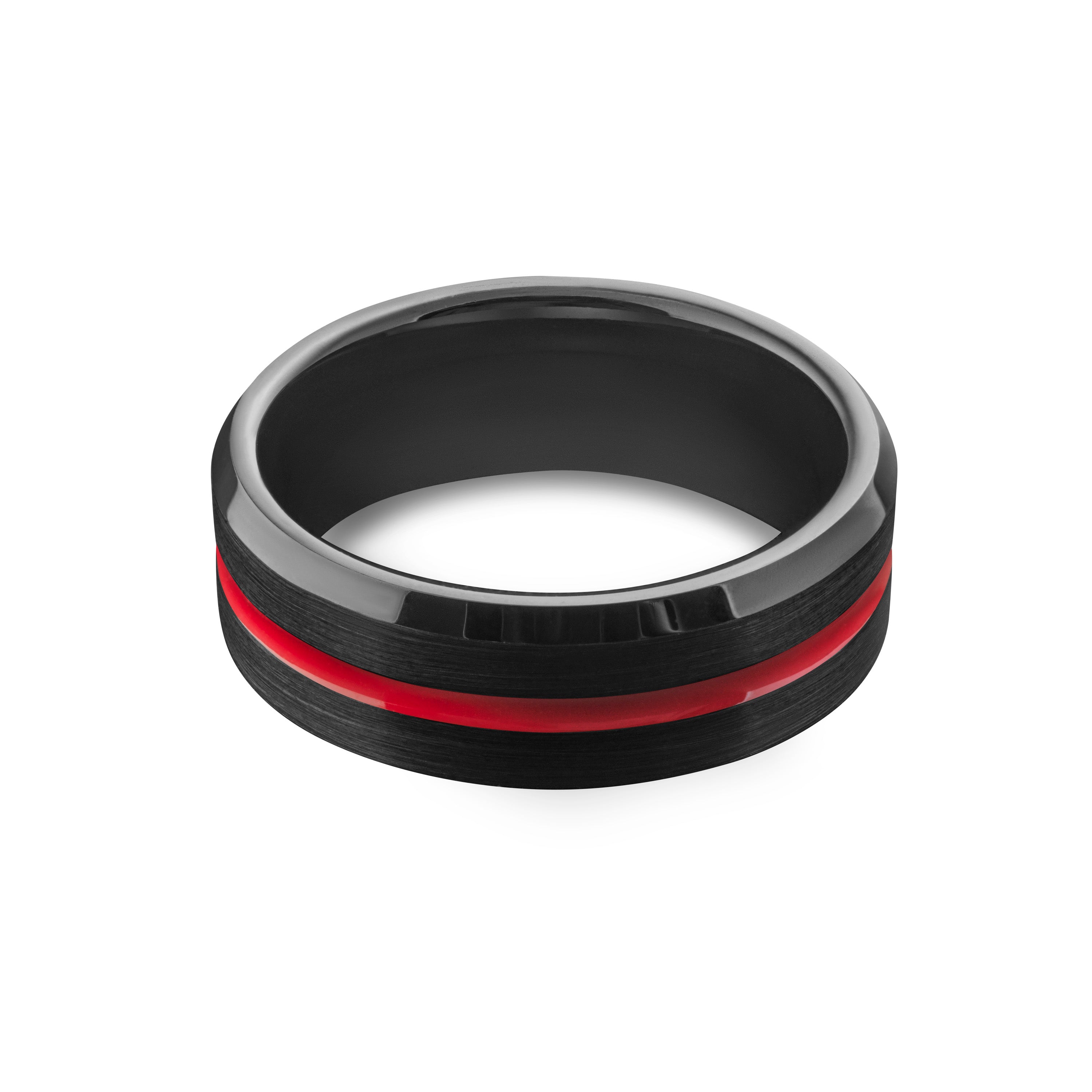 The Thin Red Line Ring - Firefighters Wedding Band