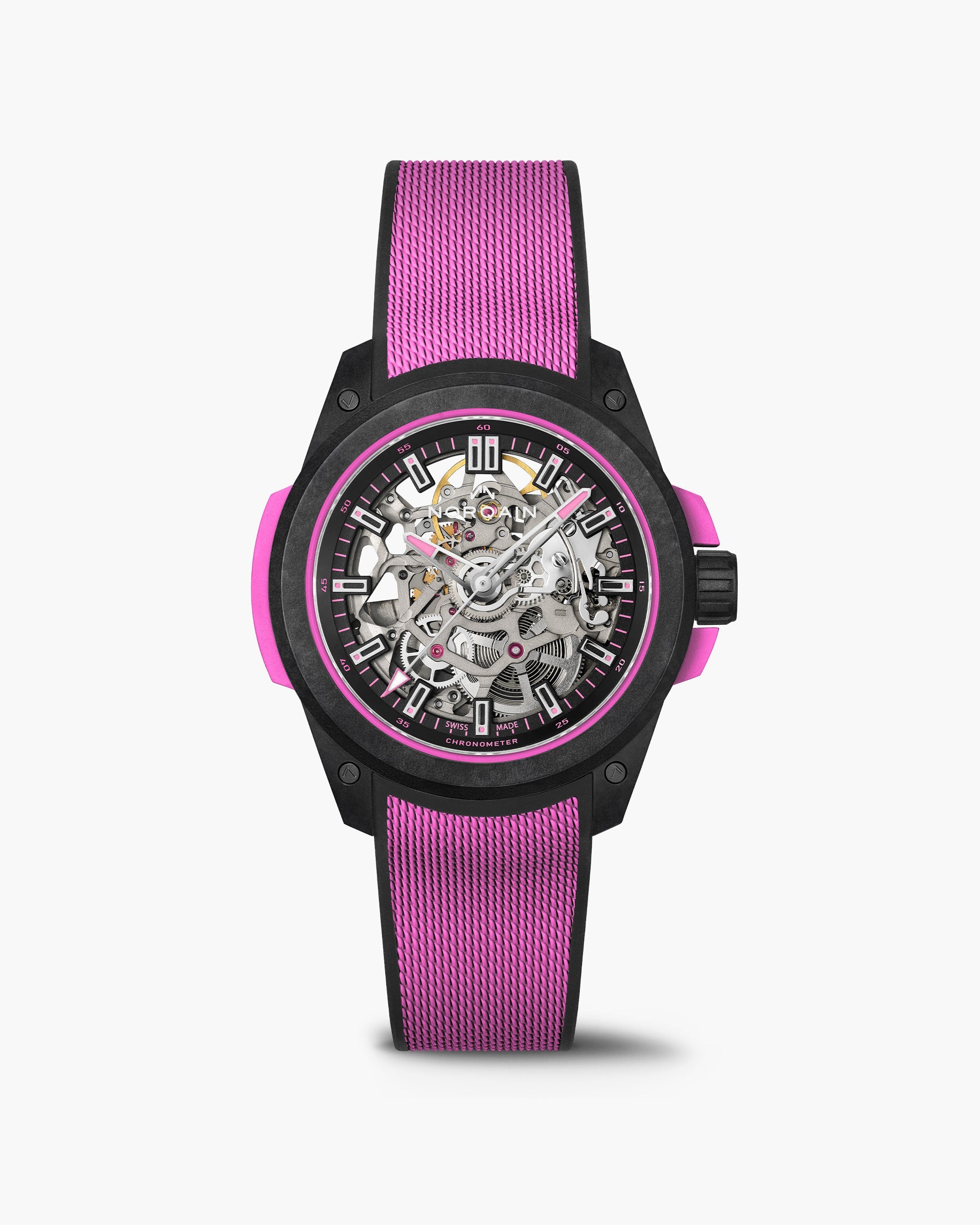 Wild ONE Skeleton 39mm Hyper Pink | NORQAIN Swiss Made Watches
