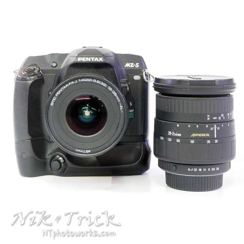 Pentax MZ-S c/w BG-10 Battery Grip & Two AF Lenses - Nik & Trick