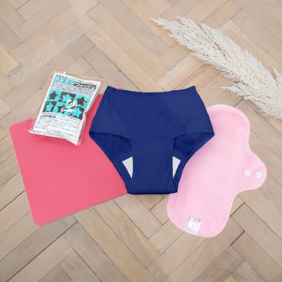 布ナプキン吸水ショーツ[25cm・2枚]はじめてセット｜nunonaの布ナプキン