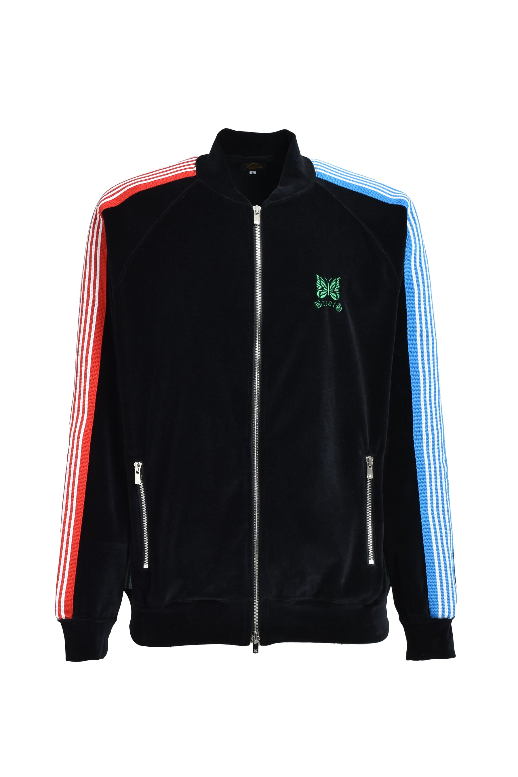 BREATH × Needles SS25 RIB COLLAR TRACK JACKET - C/PE VELOUR / BLK