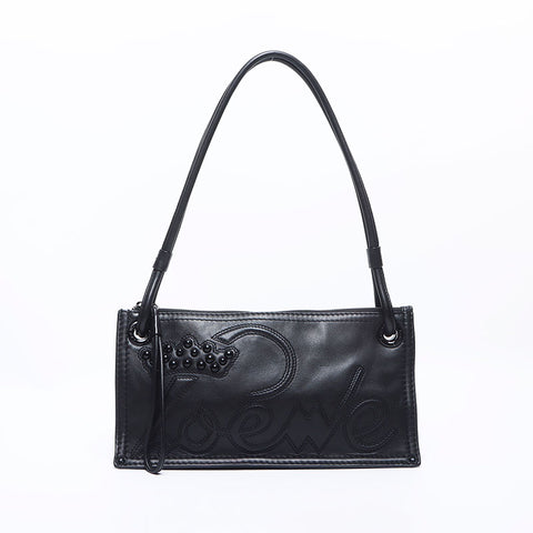ロエベ LOEWE ロゴ レザー ワンショルダー ショルダーバッグ ブラック