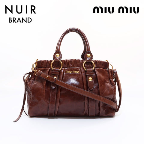 ミュウ ミュウ Miu Miu 2way ハンドバッグ ブラウン WS7038 – NUIR VINTAGE
