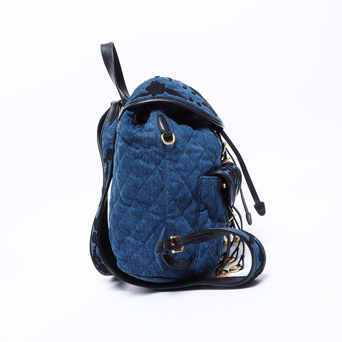 プラダ PRADA デニム 刺繍 リュック・デイパック ブルー WS8136 – NUIR