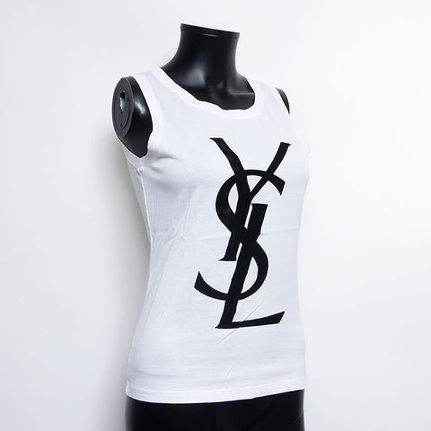 イヴ・サンローラン YVES SAINT LAURENT SizeS コットン ロゴ タンク