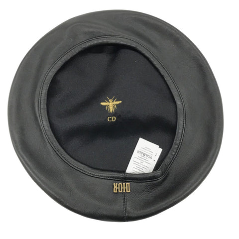 クリスチャンディオール Christian Dior ロゴ ベレー帽 レザー