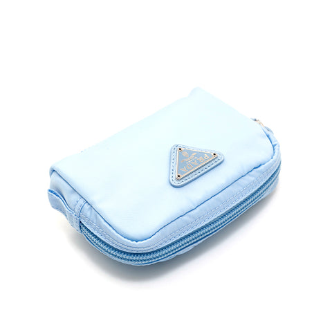 プラダ PRADA 三角ロゴ ポーチ ナイロン ポーチ ライトブルー P13844