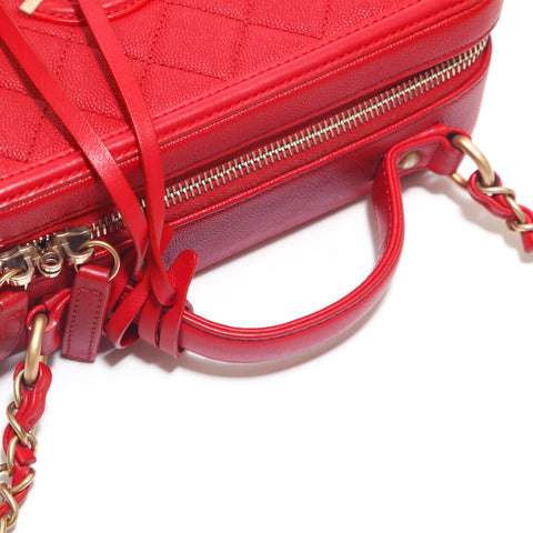 シャネル CHANEL キャビアスキン CCフィリグリー バニティ ハンド