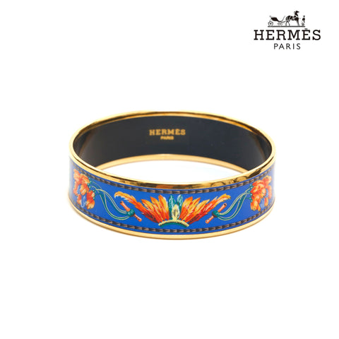 エルメス HERMES エマイユGM バングル ゴールド×ブルー P14063 – NUIR