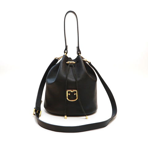 フルラ FURLA 巾着 レザー ハンドバッグ ブラック P14973 – NUIR VINTAGE