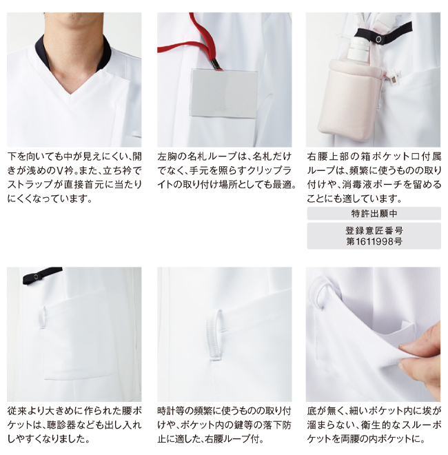 988 男女兼用スクラブジャケット半袖 4D FITT(動体裁断) KAZEN(カゼン)