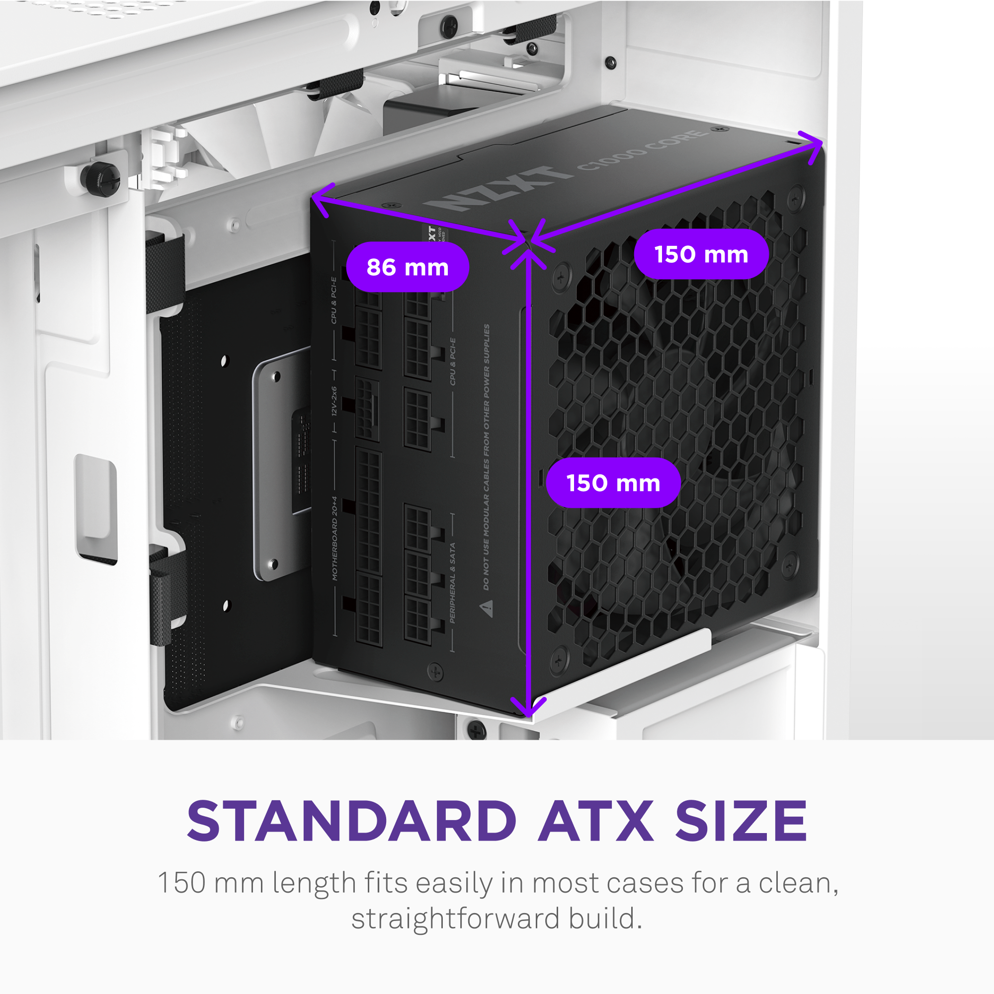NZXT | C1000 Gold Core PSU | 1000 Watt Gold Power Supply Unit