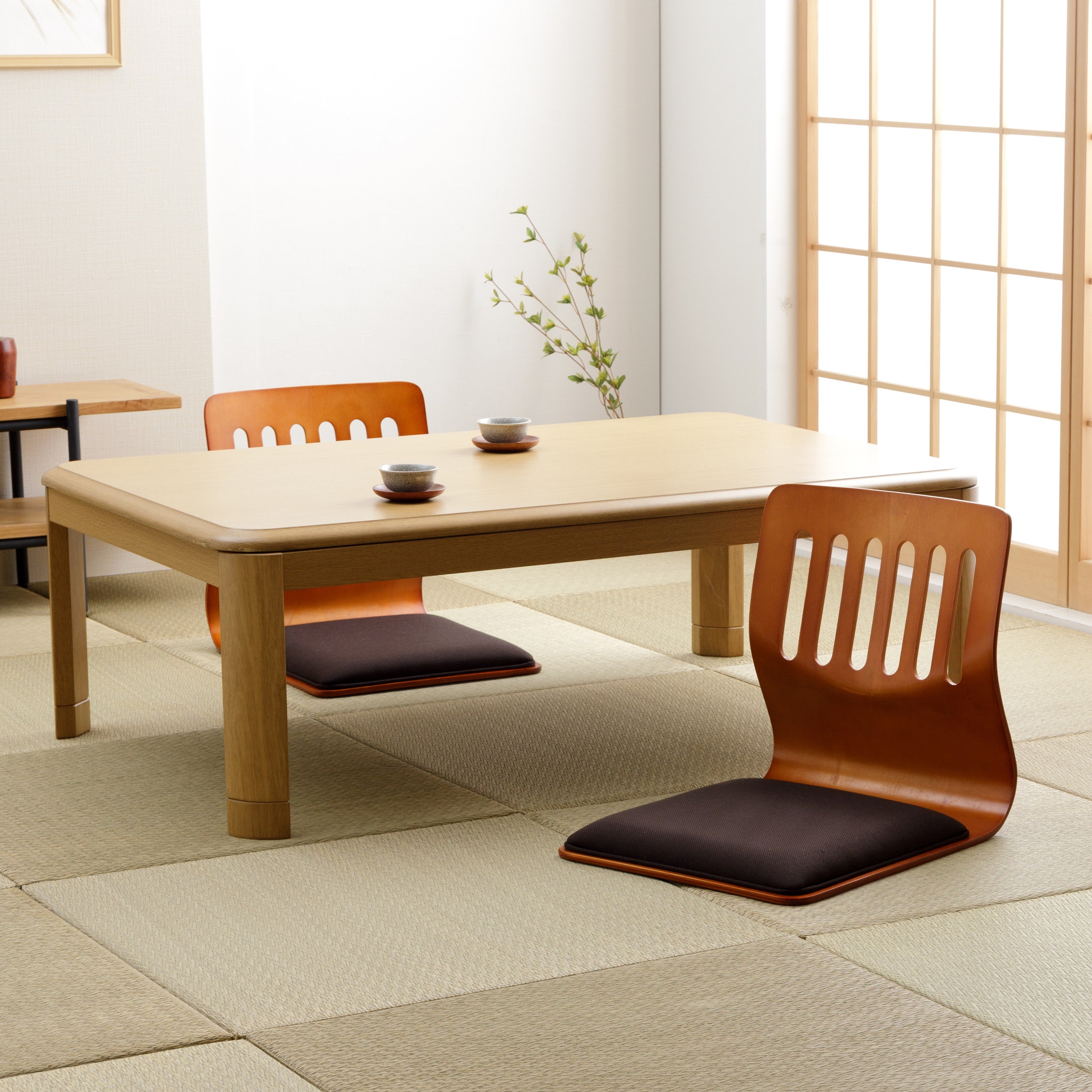 和の空間 クッション付き和座椅子 2脚セット – お茶の間計画