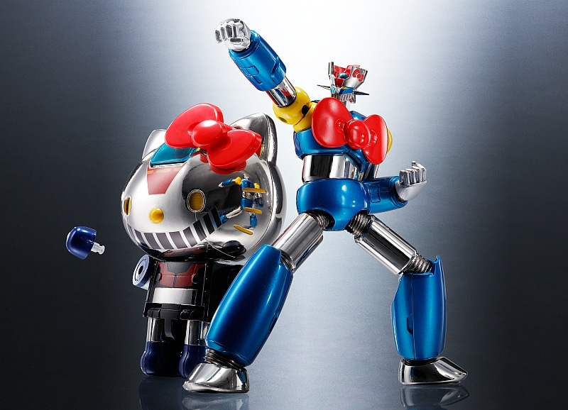 ハローキティと入れ替わり！リボンを付けたマジンガーZフィギュアが