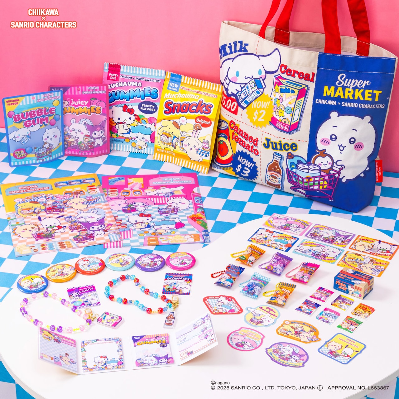ちいかわ」×サンリオ、みんなで仲良くお買い物！スーパーがテーマの