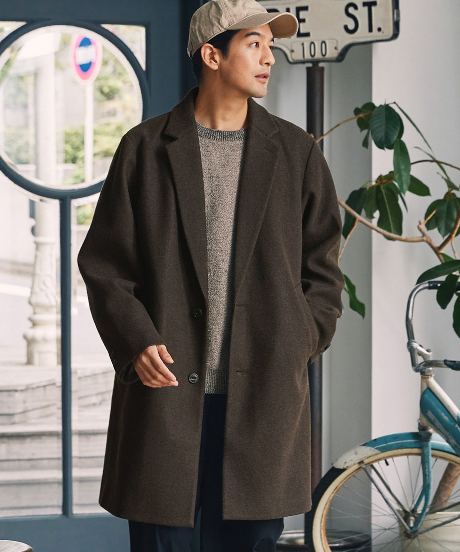 静電防止＞ニットメルトンオーバーチェスターコート【THE CRAFT CREW