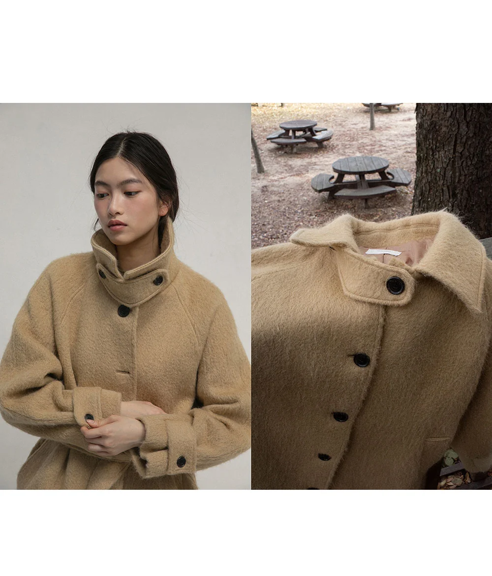 snug alpaca coat | OHOTORO