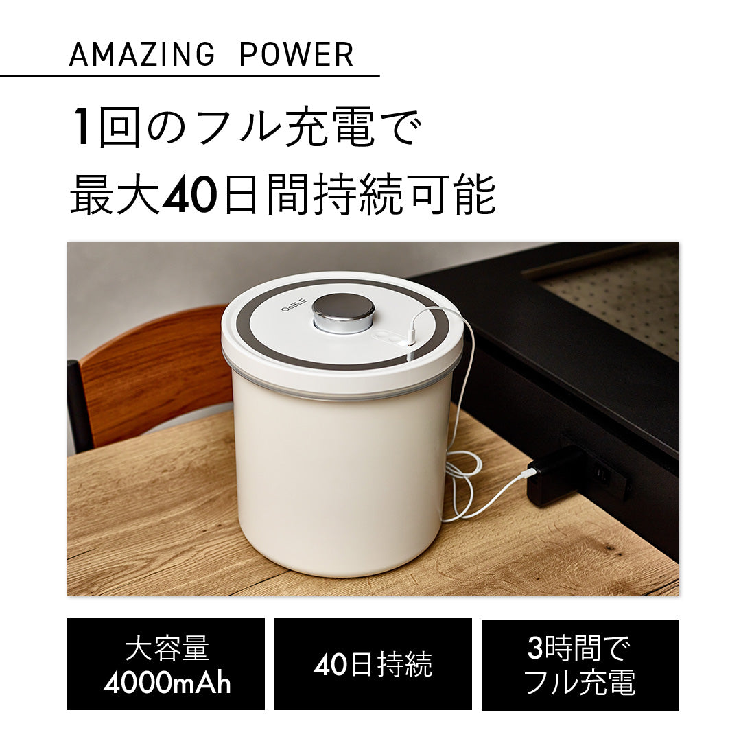 箱/説明書付き】OOBLE 密閉式 真空 保存容器 2個セット