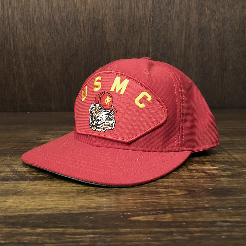 US Marine Corps USMC Bulldog Sports Cap Snap Back Red Free Made in