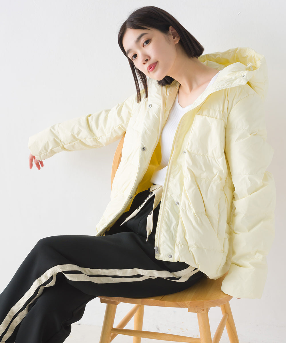 OMNES】フード付きコクーンダウンジャケット【1521-7068】