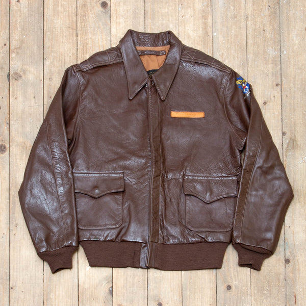 Vintage Lost Worlds WW2 J.A. Dubow USAAF A-2 Leather Flight Jacket