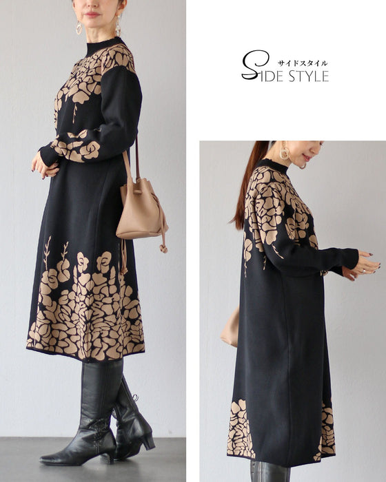 冬のお出かけを優しく格上げする 花ニットワンピース – ONE PEACE ONLINE