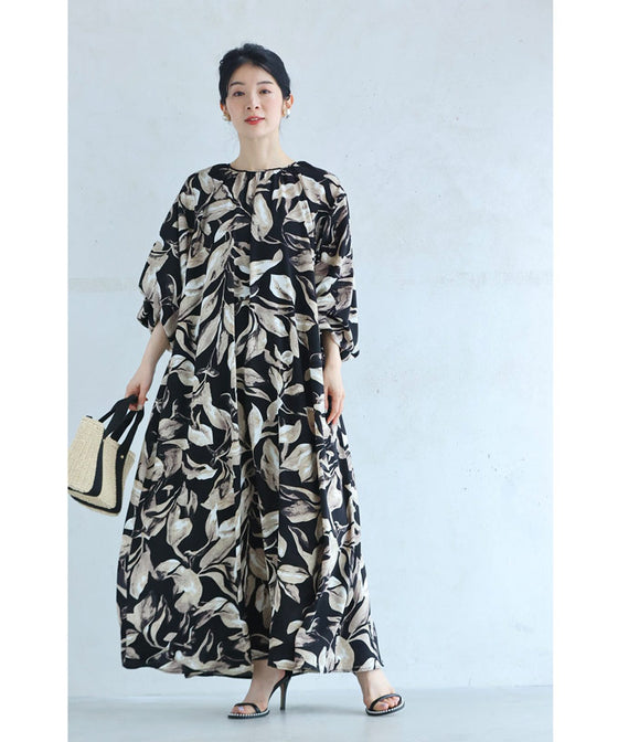 zoy ゾーイ ワンピース｜ZOYゾーイ ステンシル リーフプリント