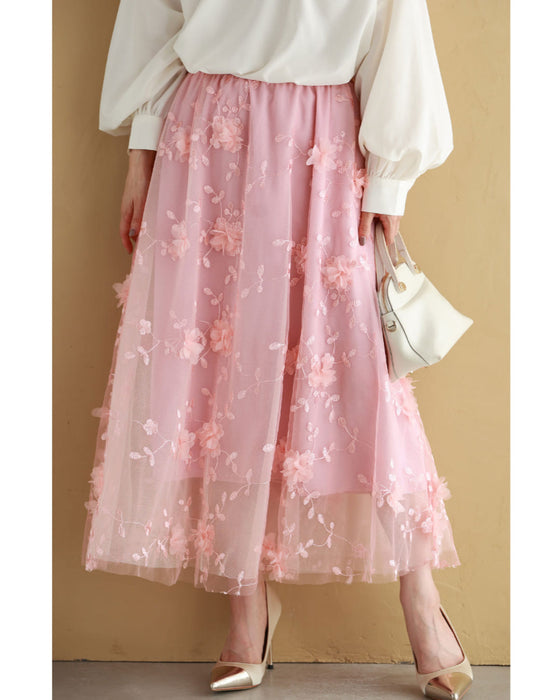 溢れ咲く花びらチュールミディアムスカート – ONE PEACE ONLINE