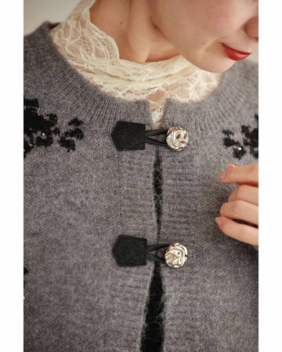 ショート丈ニットカーディガンとAラインワンピース2点セット【set