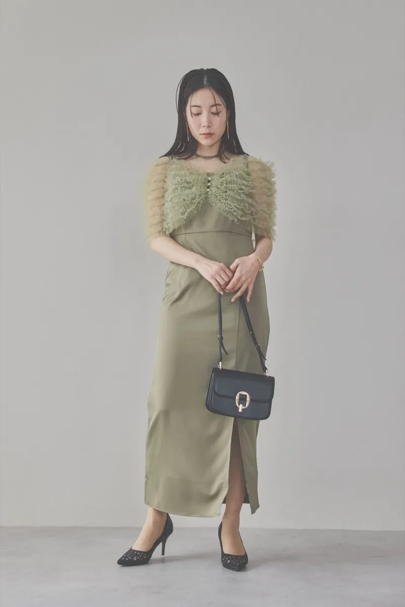 グリーンのチュールビスチェIラインドレス[M] Lejaのレンタル｜11-2163