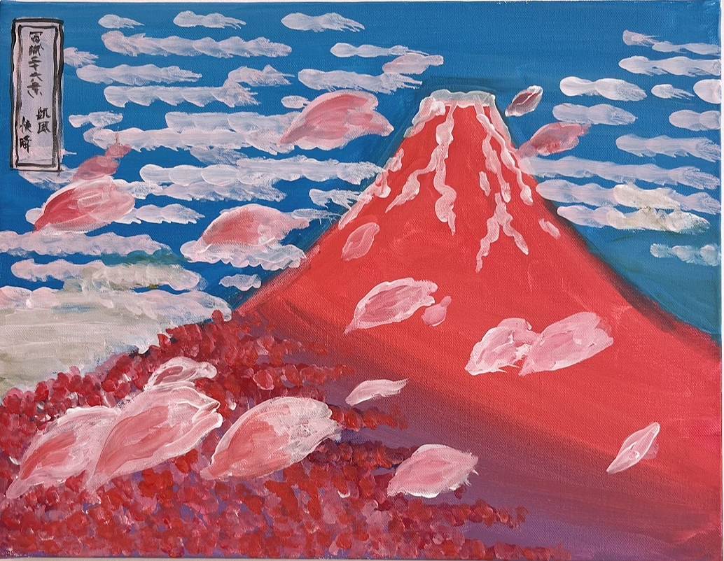 掛け軸赤富士作春川先生