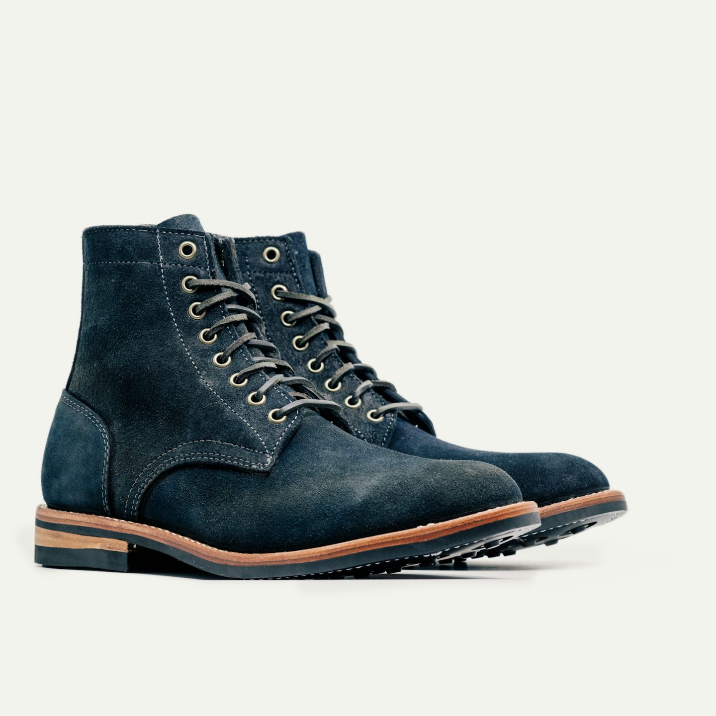 Trench Boot - Natural Indigo Chromexcel Roughout, Dainite Rubber
