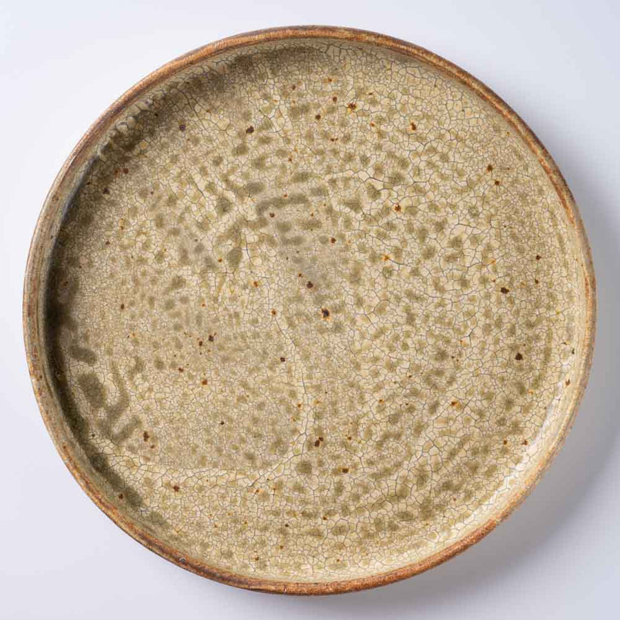 作家 馬渡新平 ヒビ粉引き 平皿7寸 ¥6,600 大人の焼き物