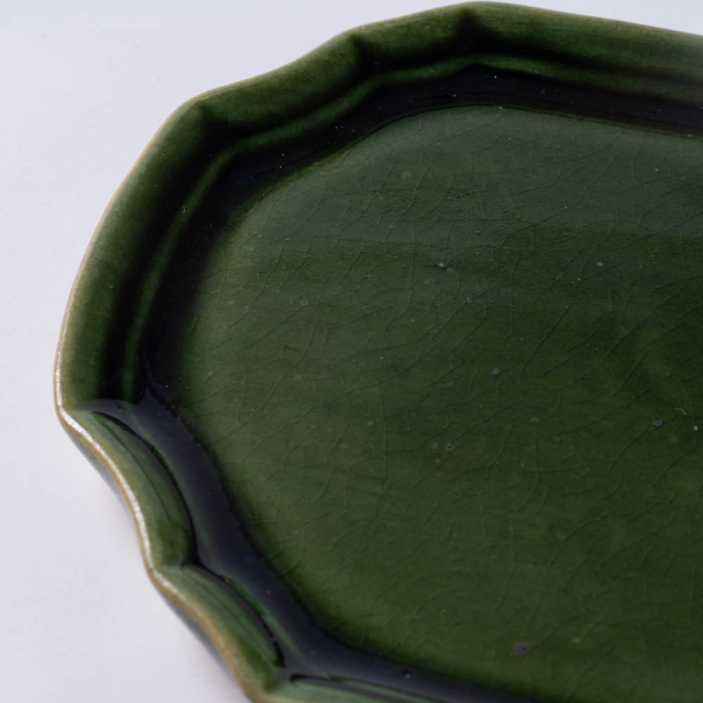 蒼雲窯 織部八角小皿 ¥3,850 大人の焼き物