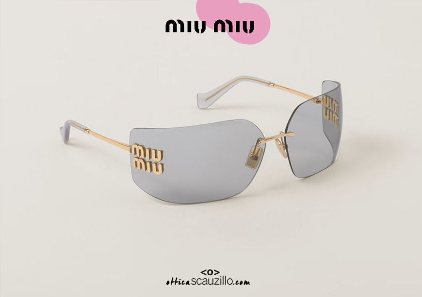 MIUMIU 54YS Runway wraparound glasant sunglasses col. gold and