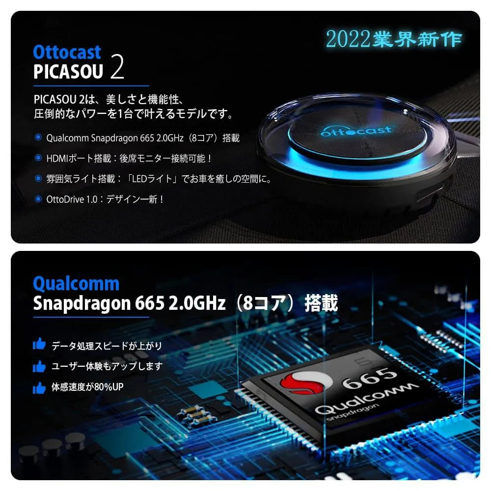 オットキャスト PICASOU 2 CarPlay AI Box