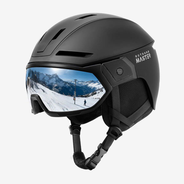 スキーヘルメット＆2in1サンバイザーゴーグルセット | OutdoorMaster®