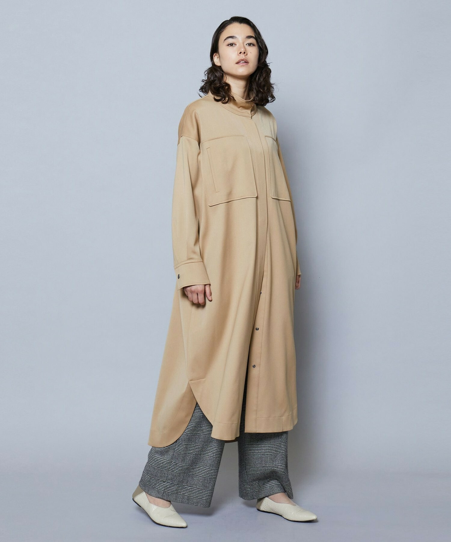 ベネシャンストレッチシャツワンピース】｜【MOGA(モガ)】｜BIGI