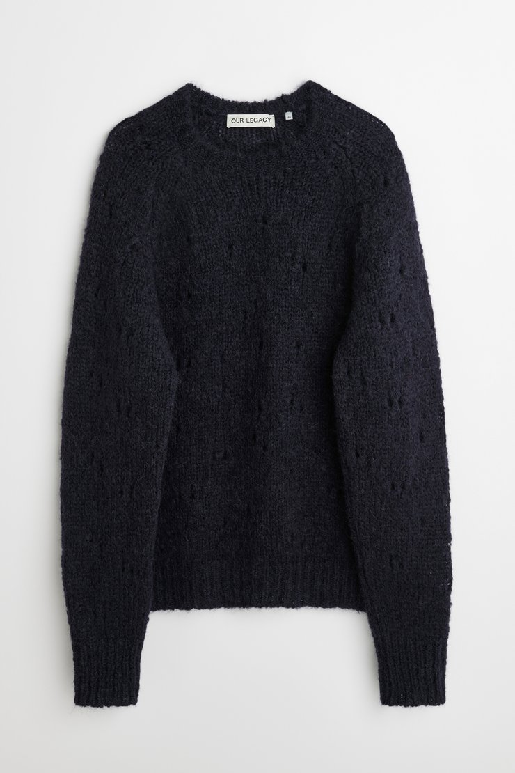Our Legacy - Needle Drop Raglan Navy Fuzzy Mohpaca