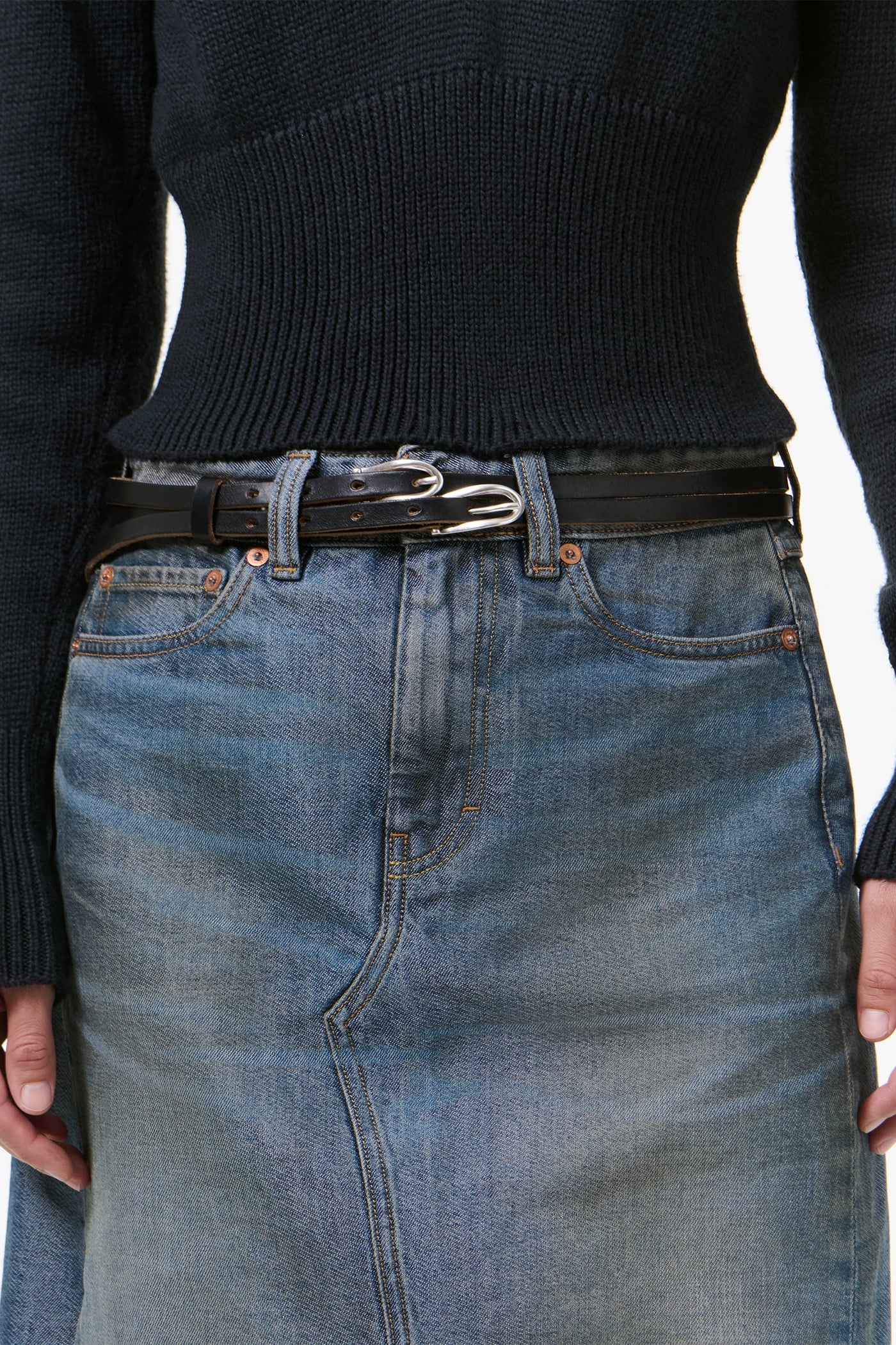 Our Legacy - Twin Tongue Belt Black Chromexcel Leather