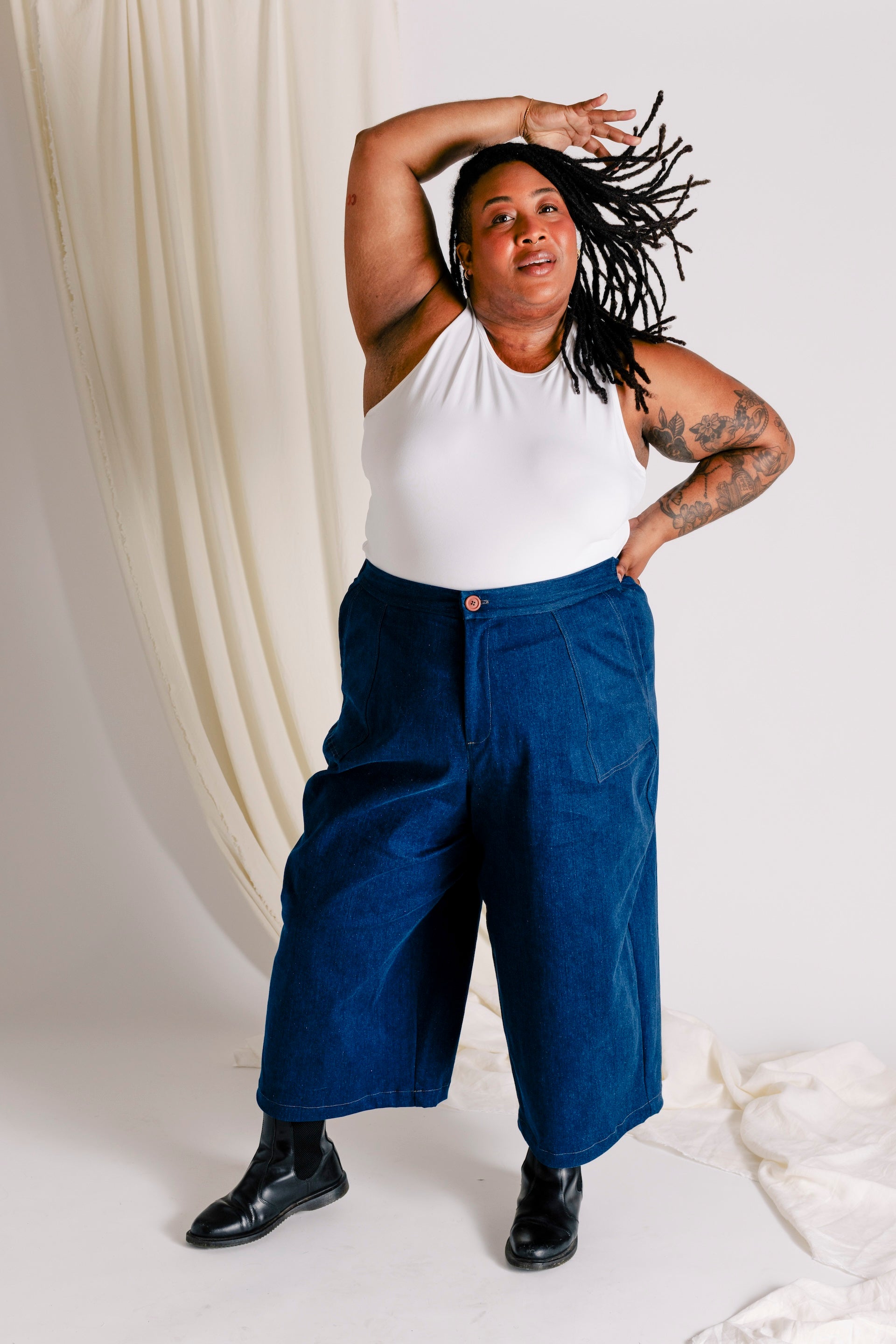 Frankie Wide Pant - Denim – Pamut Apparel