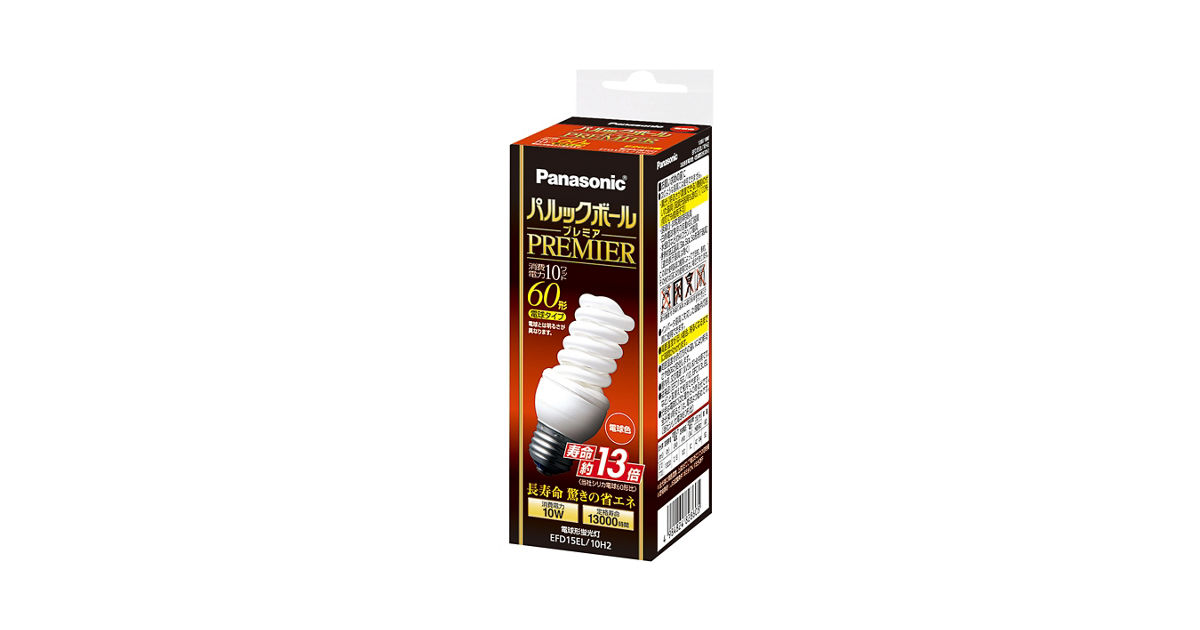概要 パルックボールプレミア D15形 電球色 EFD15EL10H2 | LED電球