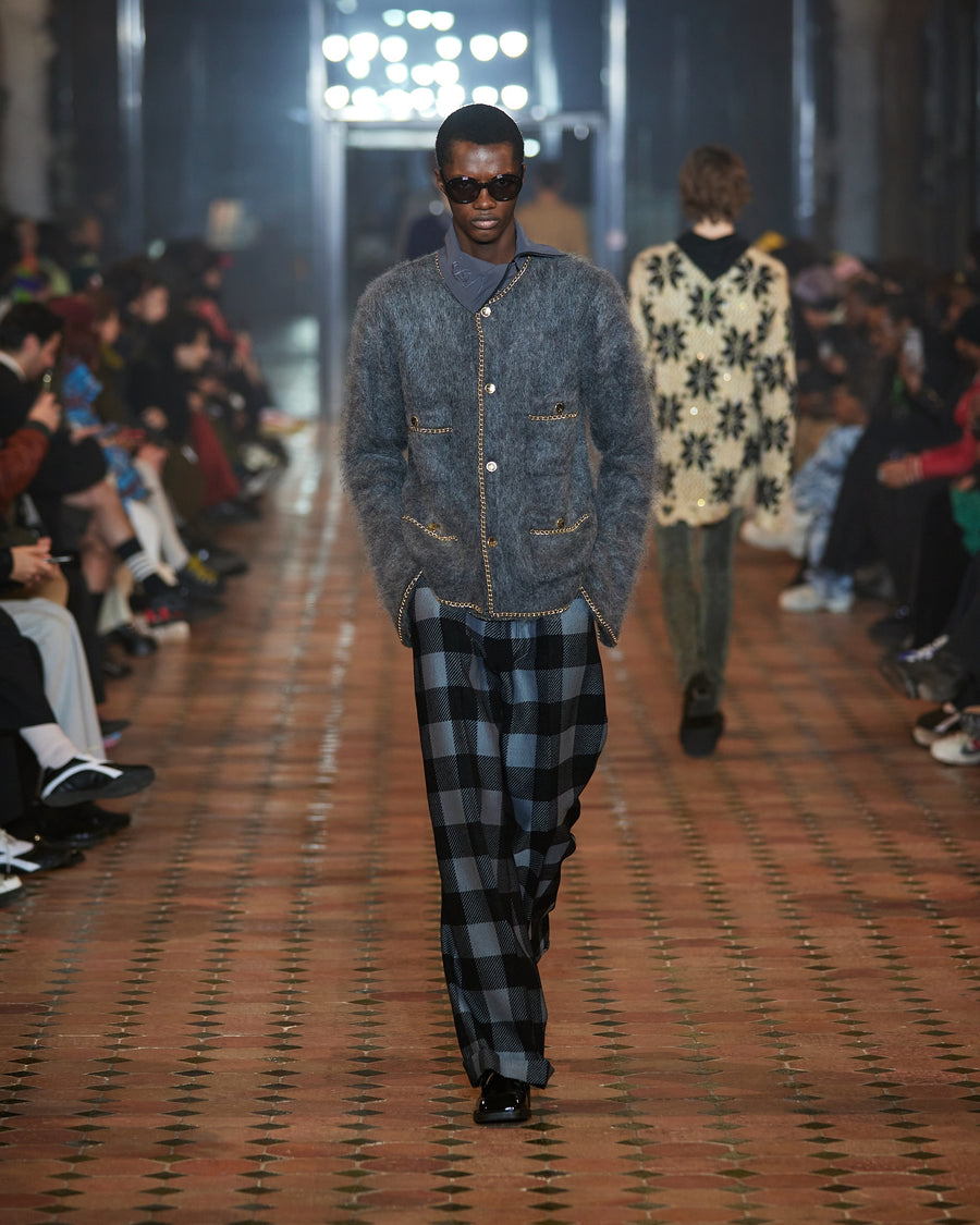 BED J.W. FORD(ベッドフォード)のChain Mohair Cardigan CHARCOALの