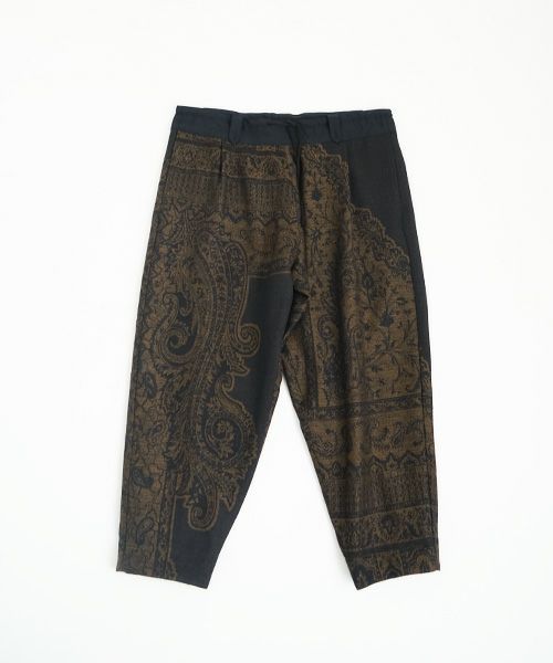 YANTOR ヤントル Tibetan Paisley Jacquard Himo Pants [Y235PT13/DARK