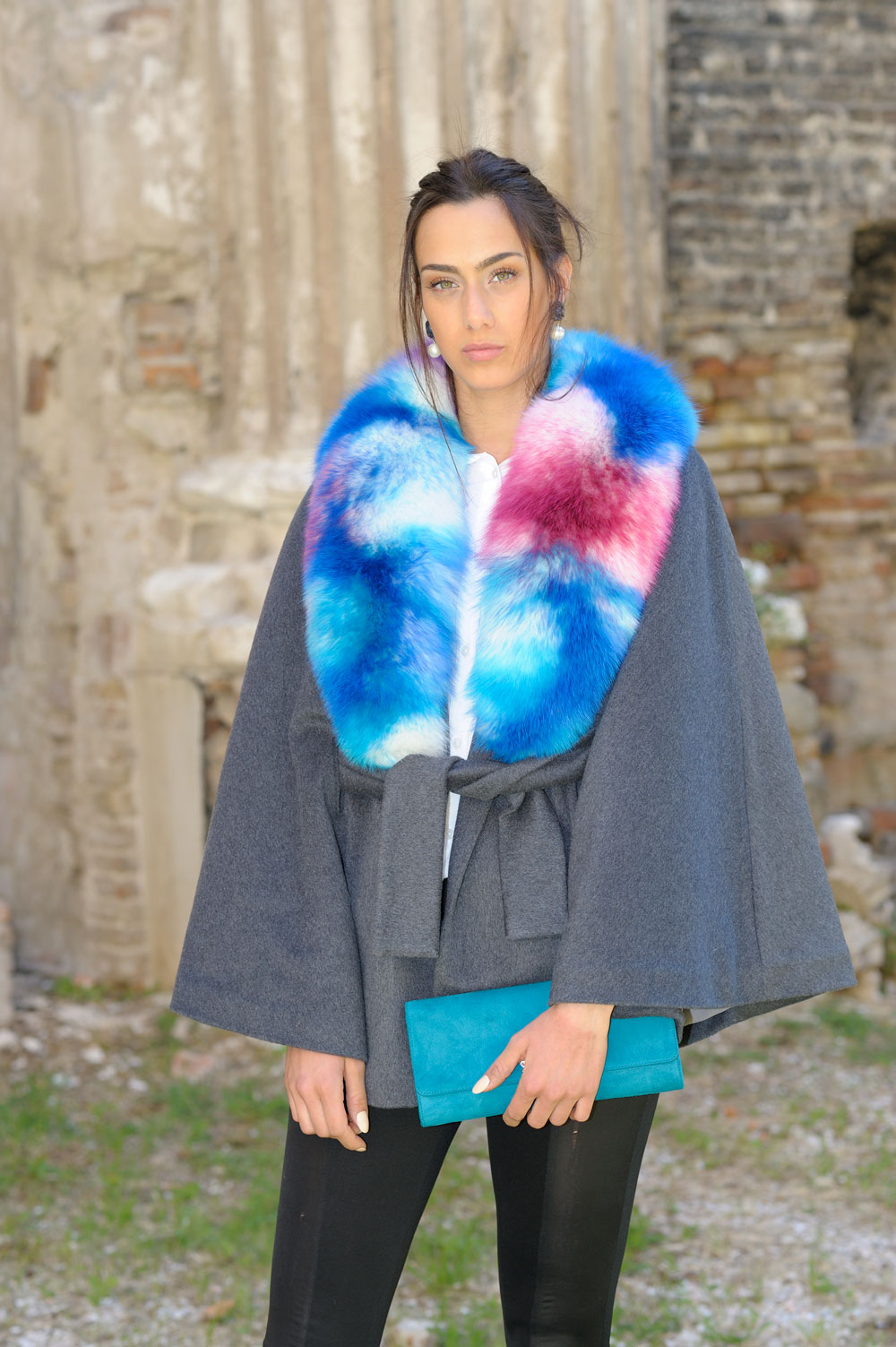 Moscow Cape Printed Fox - Pavoni Vaganti